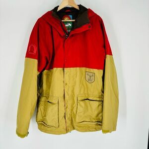Burton Colorblock Ra Chigurh Jacket Mens Red Yellow Size Large